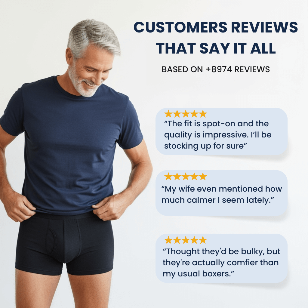 Men's Ultra-Absorbent Incontinence Boxer Briefs
